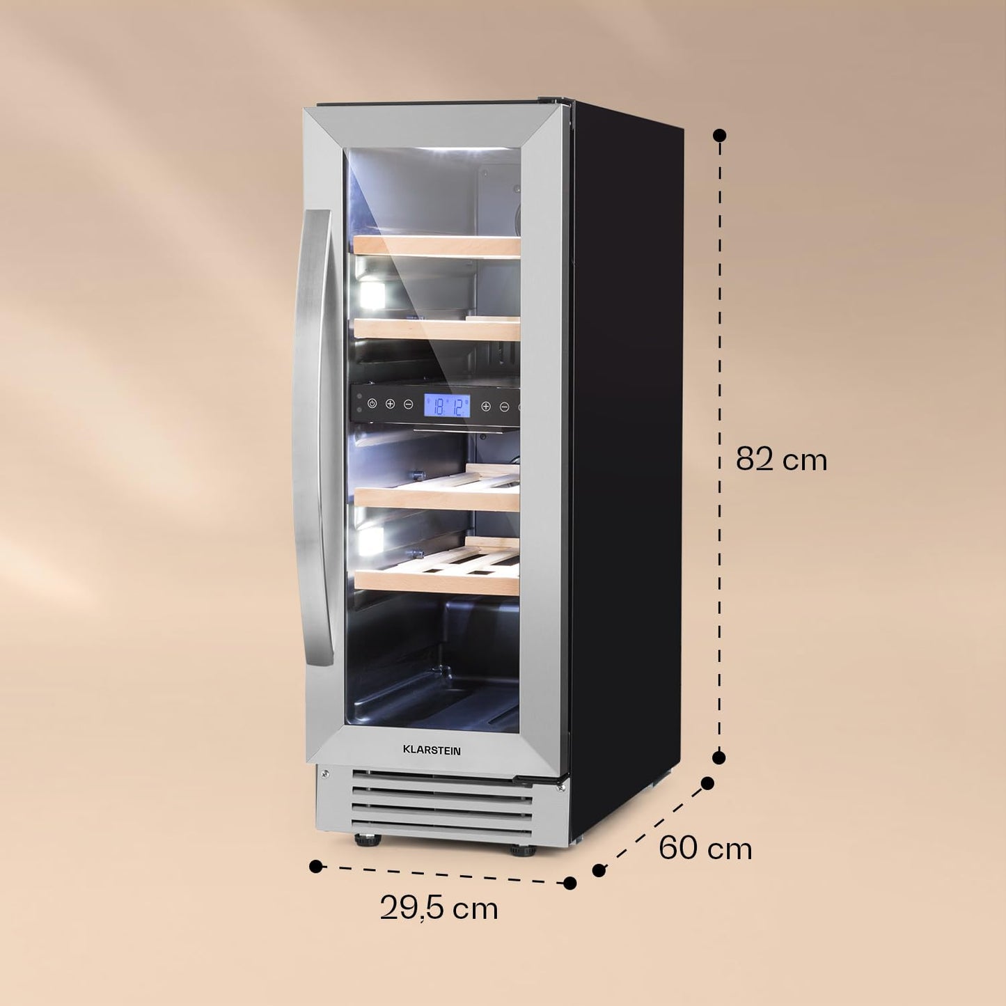 Klarstein built-in wine refrigerator, 2 zone drinks refrigerator small, small wine cabinet 306L, small wine refrigerator with glass door, indoor/outdoor bottle refrigerator, wine fridge 116 bottles