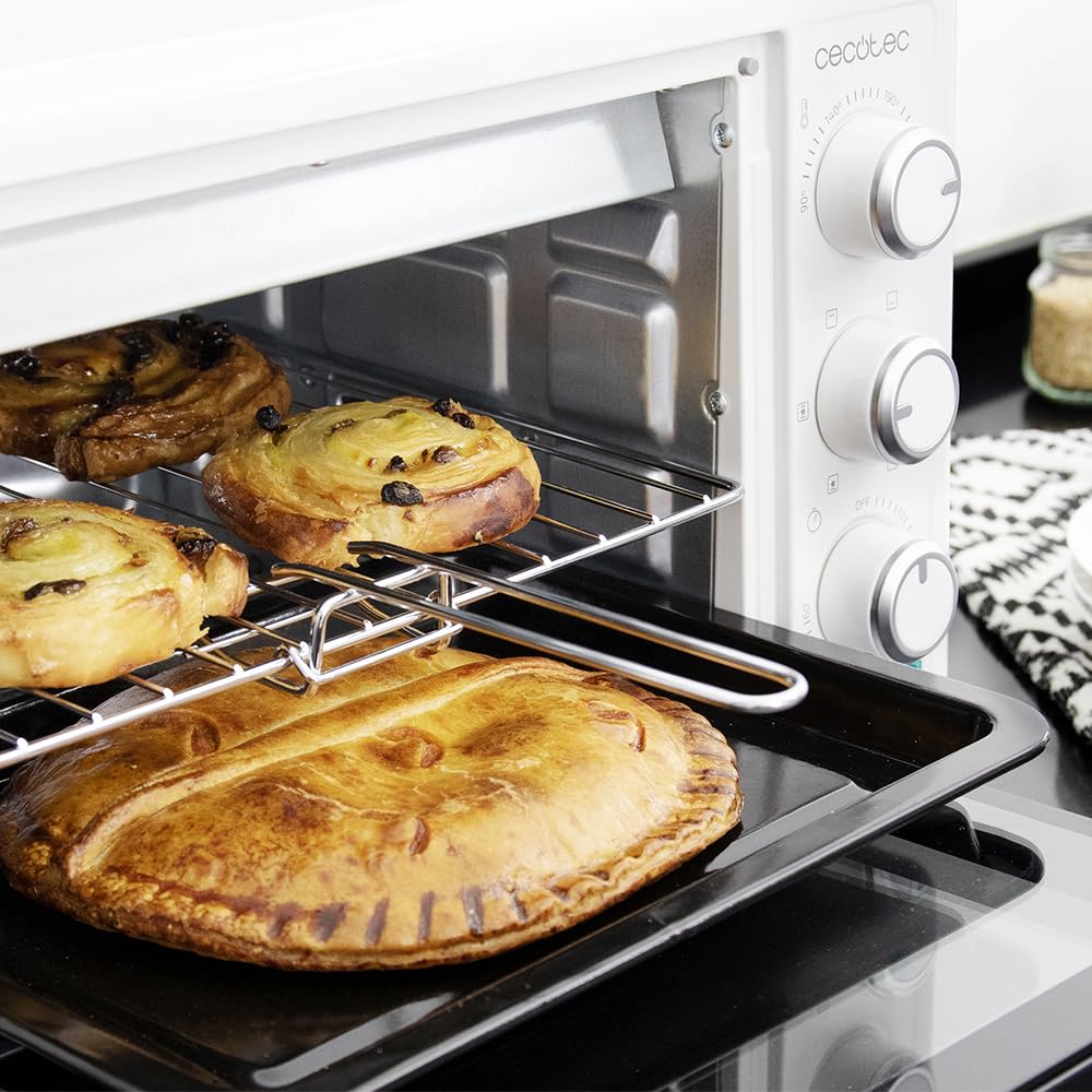 Cecotec Tischofen Bake&Toast 1090 Black, 10 L, 1000 W, 60-Minuten-Timer, Temperaturregelung bis zu 230ºC, Backblech, Grillrost und Zange mit Griff