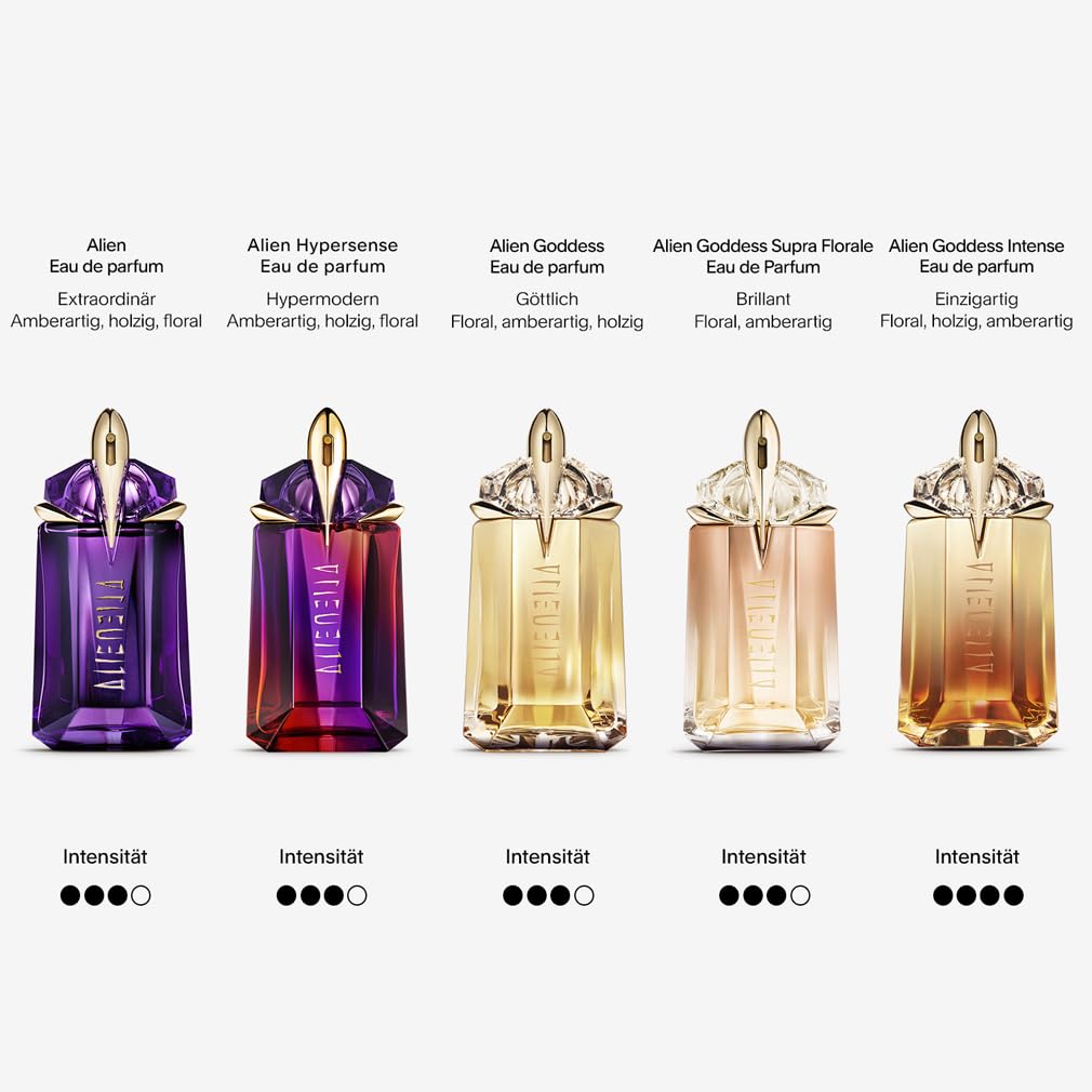 MUGLER Alien Goddess Eau de Parfum, Damen-Parfum, Blumig, amberartig und holzig, Göttlicher Duft, Nachfüllbar
