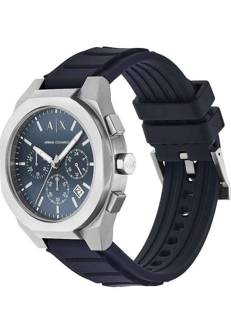 Armani Exchange Watch for Men, Chronograph Movement and 46mm Case Size with Stainless Steel, Leather or Silicone Strap