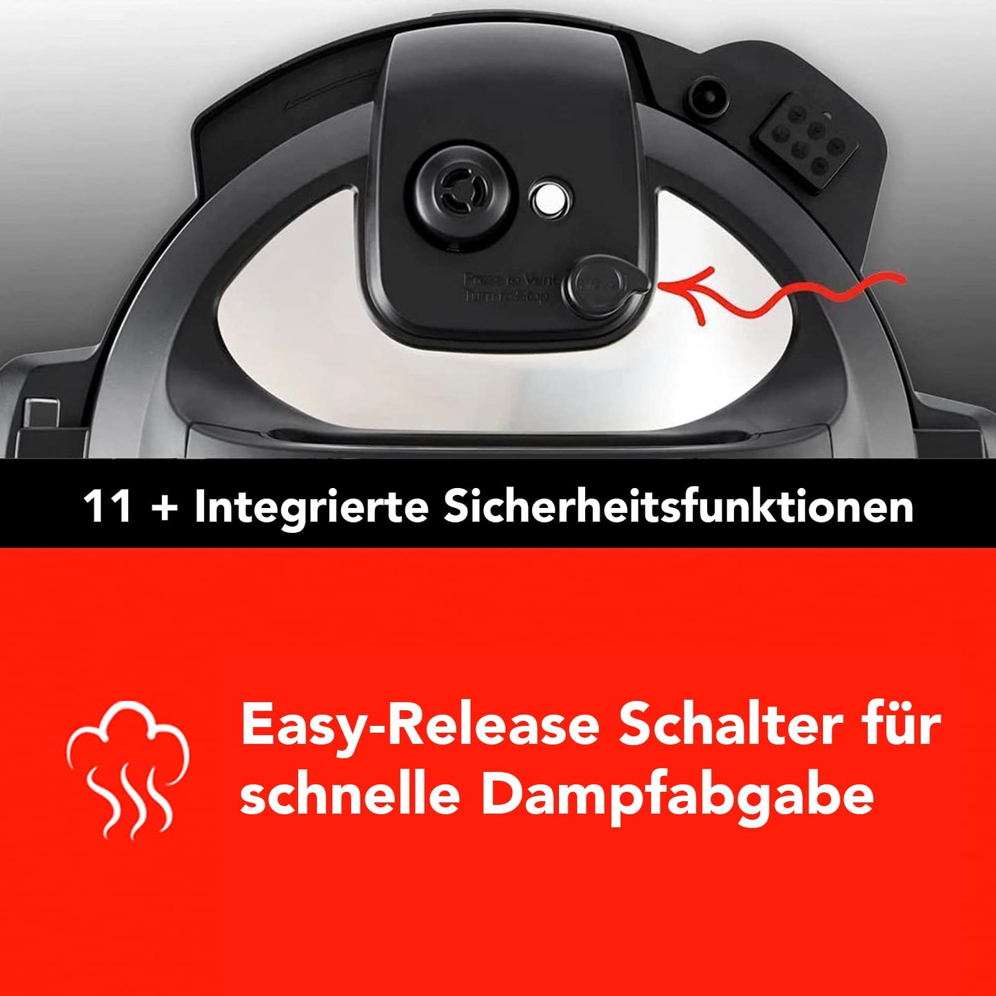 Instant Pot Duo Crisp + Heißluftfritteuse 11-in-1 Elektro-Multikocher - Schnellkochtopf, Luftfritteuse, Schongarer, Dampfgarer, Dehydrator mit Grill, Warmhalte- und Backfunktion, Edelstahl