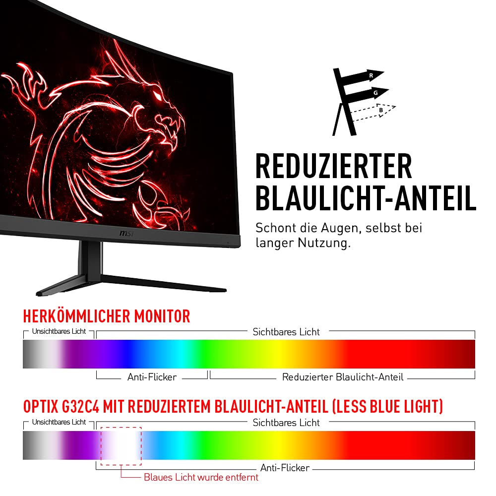 MSI G2422C 23,6 Zoll FHD Curved Gaming Monitor - 1500R 1920 x 1080 VA Panel, 180Hz / 1ms, Adaptive Sync - DP 1.2a, HDMI 2.0b CEC