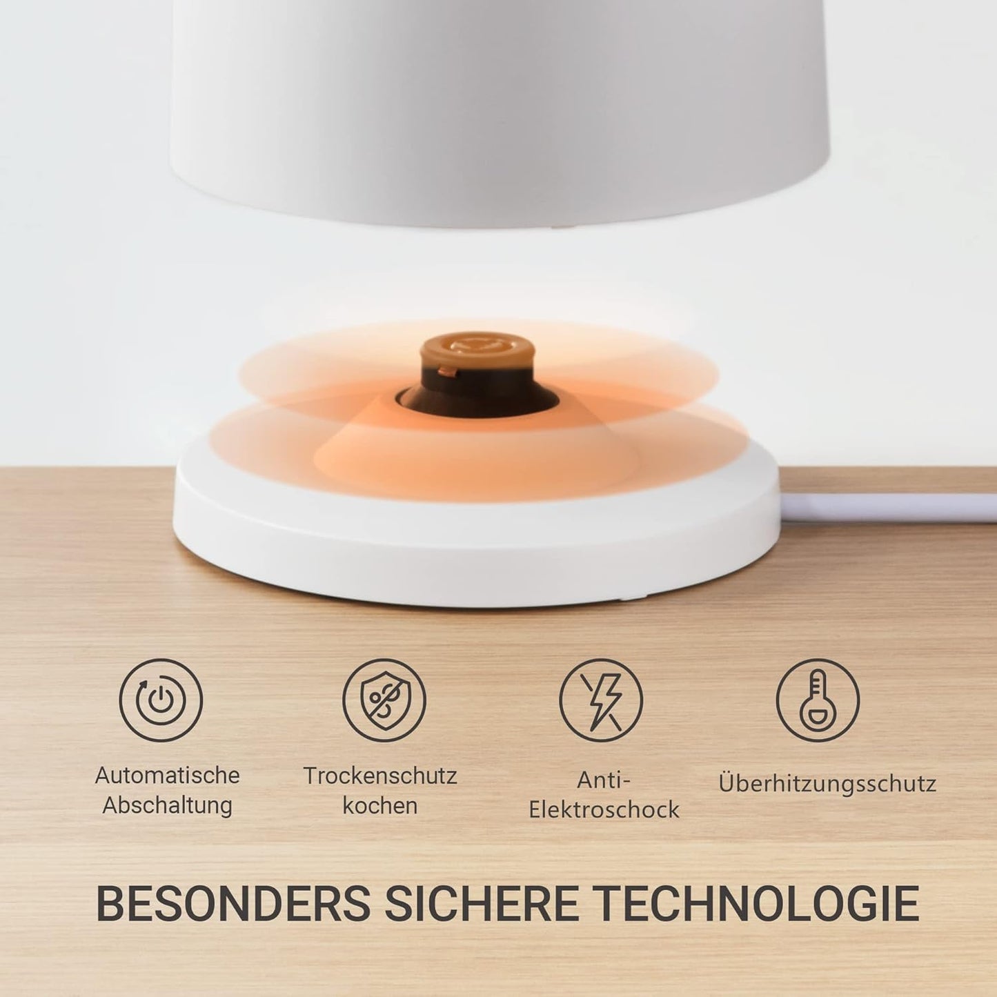 Midea Wasserkocher mit Temperatureinstellung (40, 60, 70, 80, 90, 100 Degree C),Edelstahl 1,7 Liter,Kettle 2200W mit Sichtfenster, Warmhaltefunktion für 60 Min