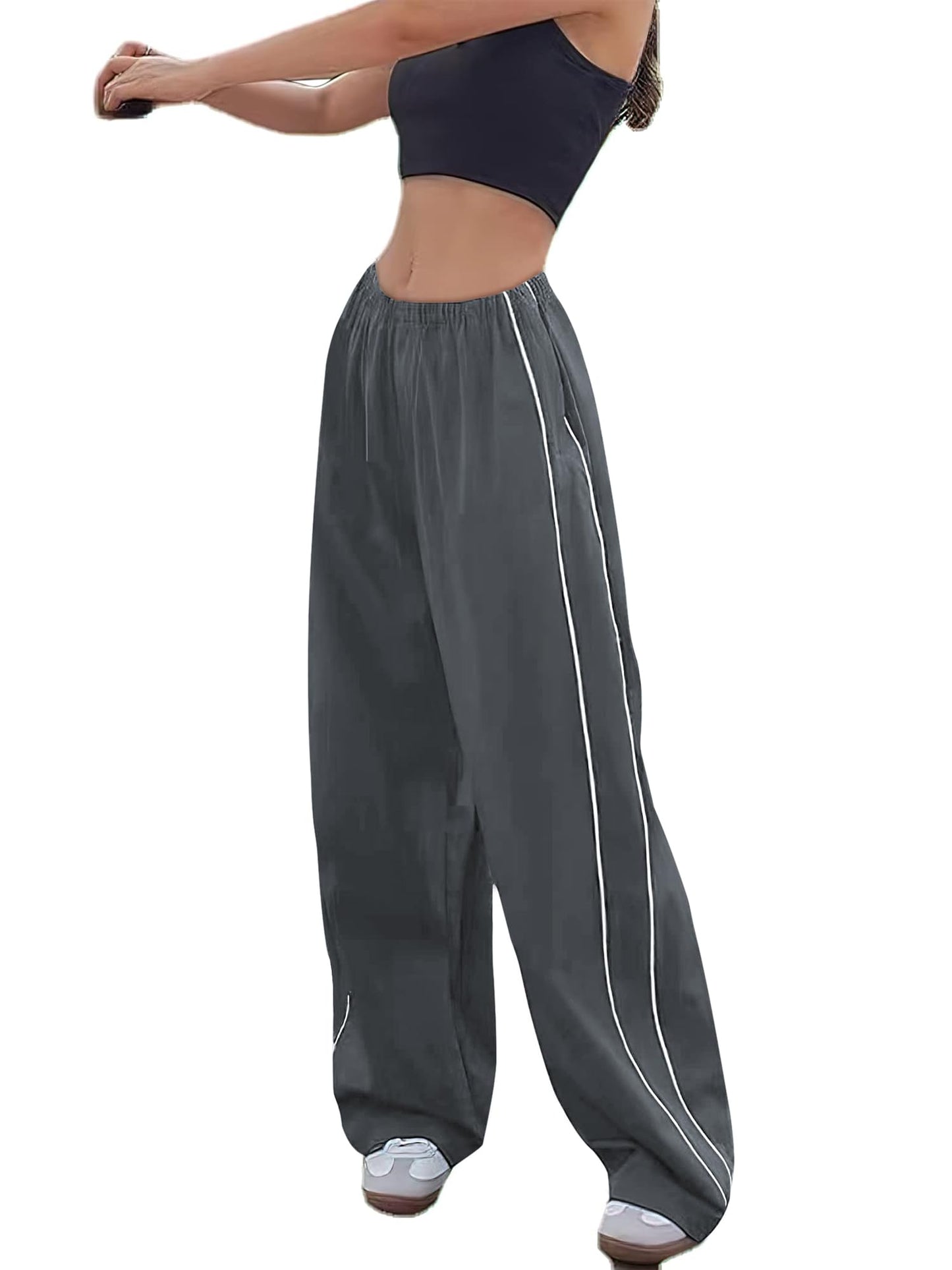 Y2K Women’s Parachute Track Pants – Baggy Cargo Pants