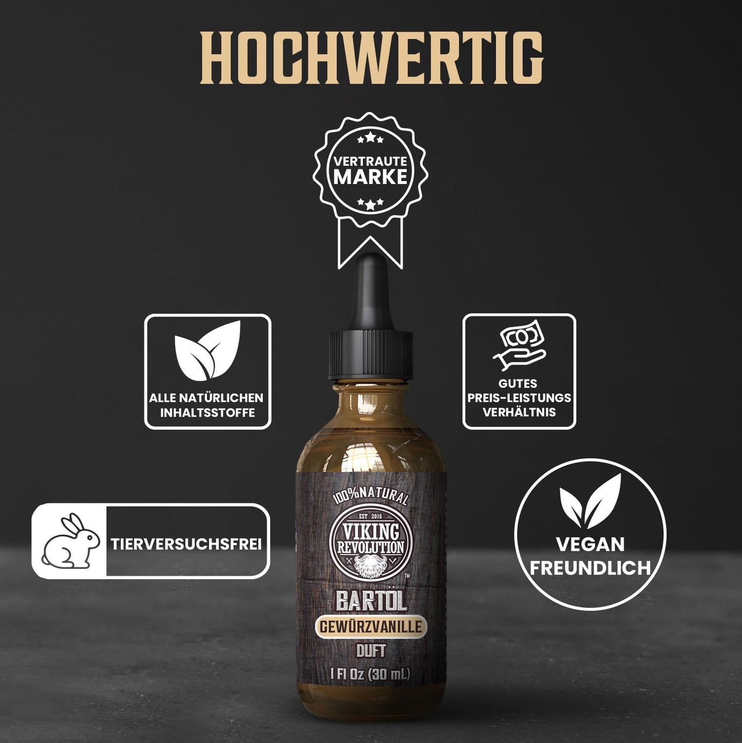 Viking Revolution - Bartöl - Macht Weich, Schützt und Stärkt - Natürliches Argan- und Jojobaöl - Bartöl Herren - Geschenke Für Männer - Sandelholz - 30 ml
