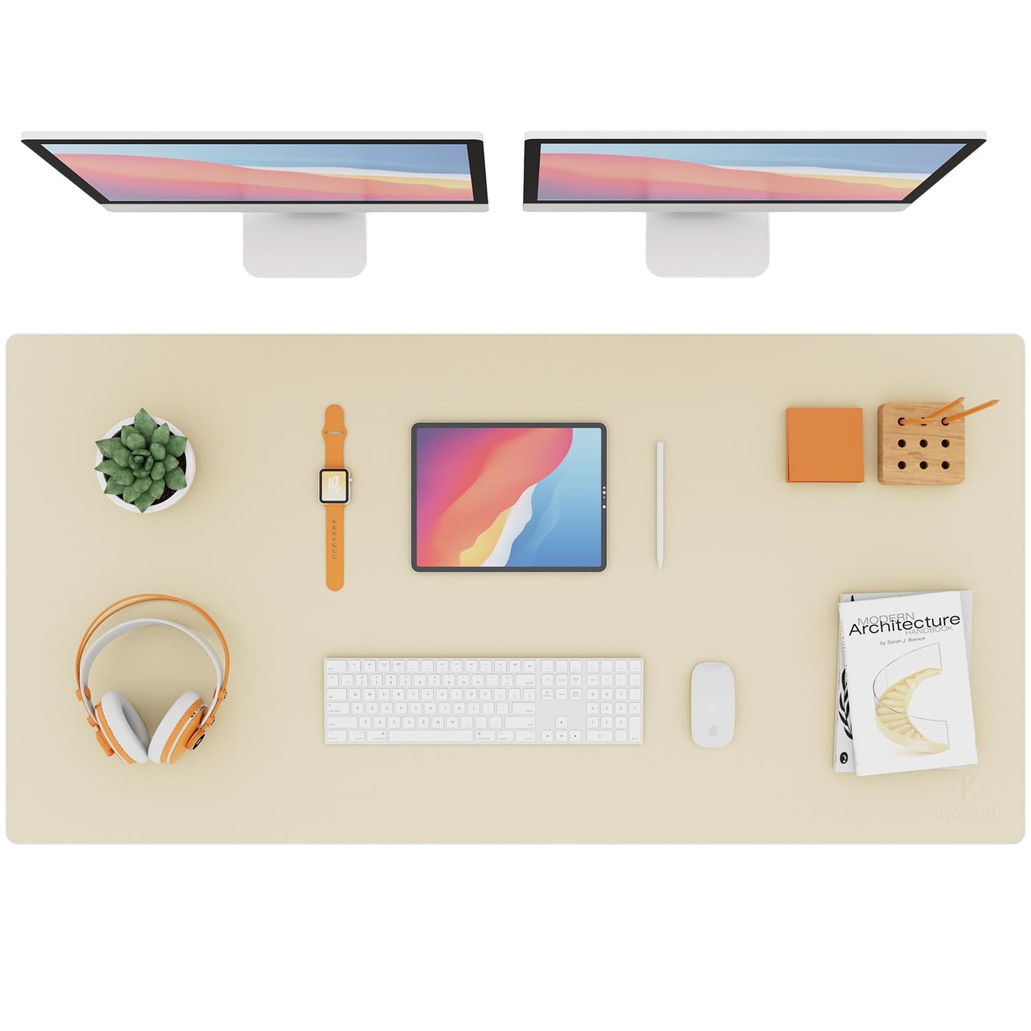 K KNODEL Tischunterlage, Schreibtischunterlage, 80 x 40cm PVC Tischunterlage, Laptop Tischunterlage, wasserdichte Schreibunterlage für Büro- oder Heimbereich, doppelseitig (Schwarz/Schwarz)