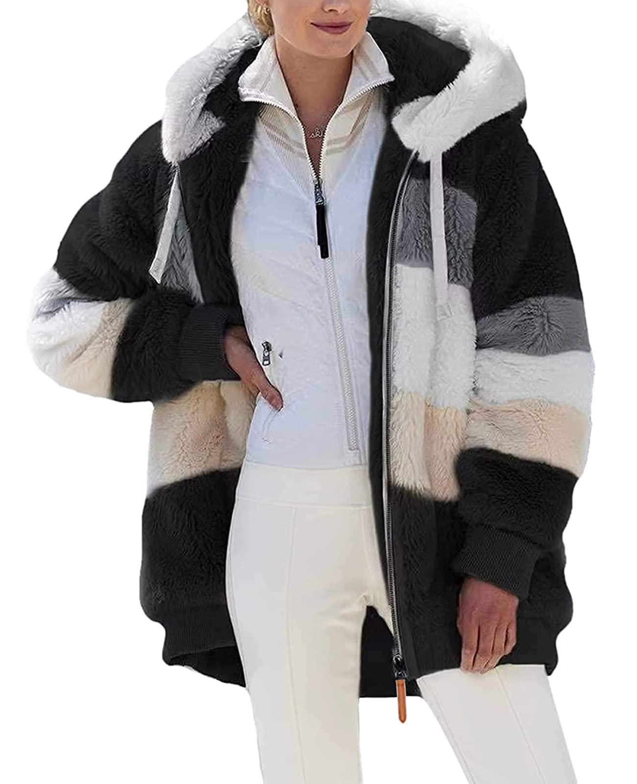 Women’s Plush Fleece Hooded Jacket