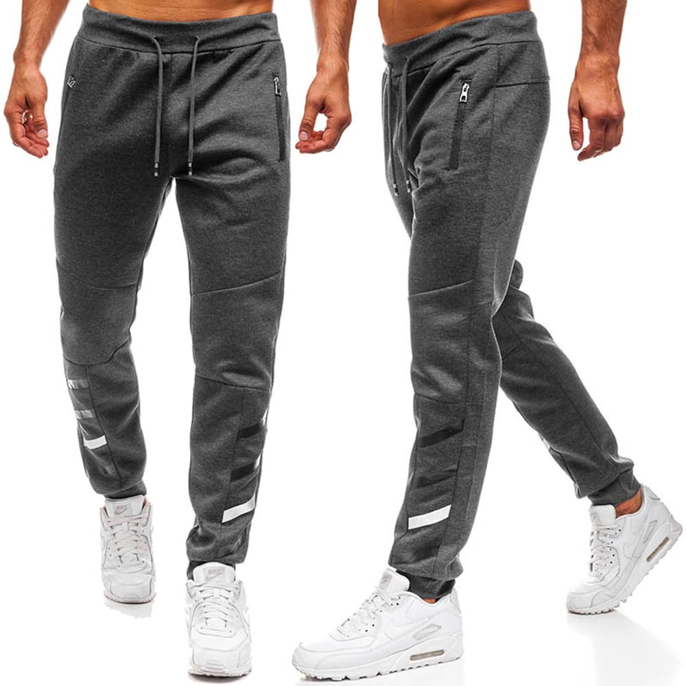 Men’s Sport Pants – Casual Jogger Cargo Sweatpants with Side Stripes