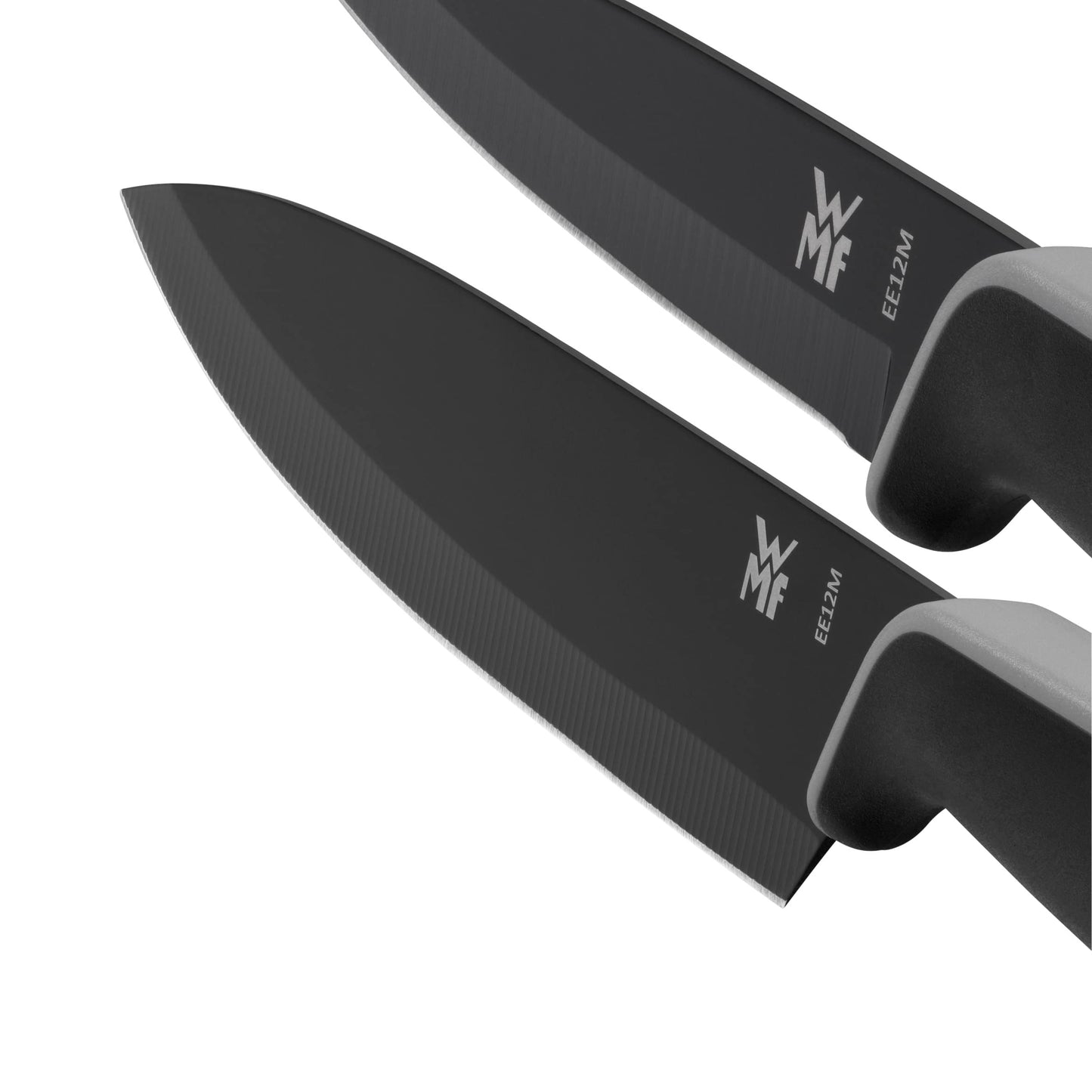 WMF Touch Messerset 2-teilig, Küchenmesser mit Schutzhülle, Spezialklingenstahl antihaftbeschichtet, scharf, Kochmesser, Gemüsemesser, schwarz