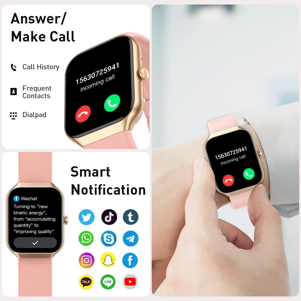 Smartwatch Herren Damen, 2025 HD 1,96" Fitnessuhr Smart Watch mit Telefonfunktion, 115+ Sportmodi Schrittzähler Armbanduhr, Herzfrequenz SpO2 Schlafmonitor, IP68 Wasserdicht Sportuhr für Android iOS