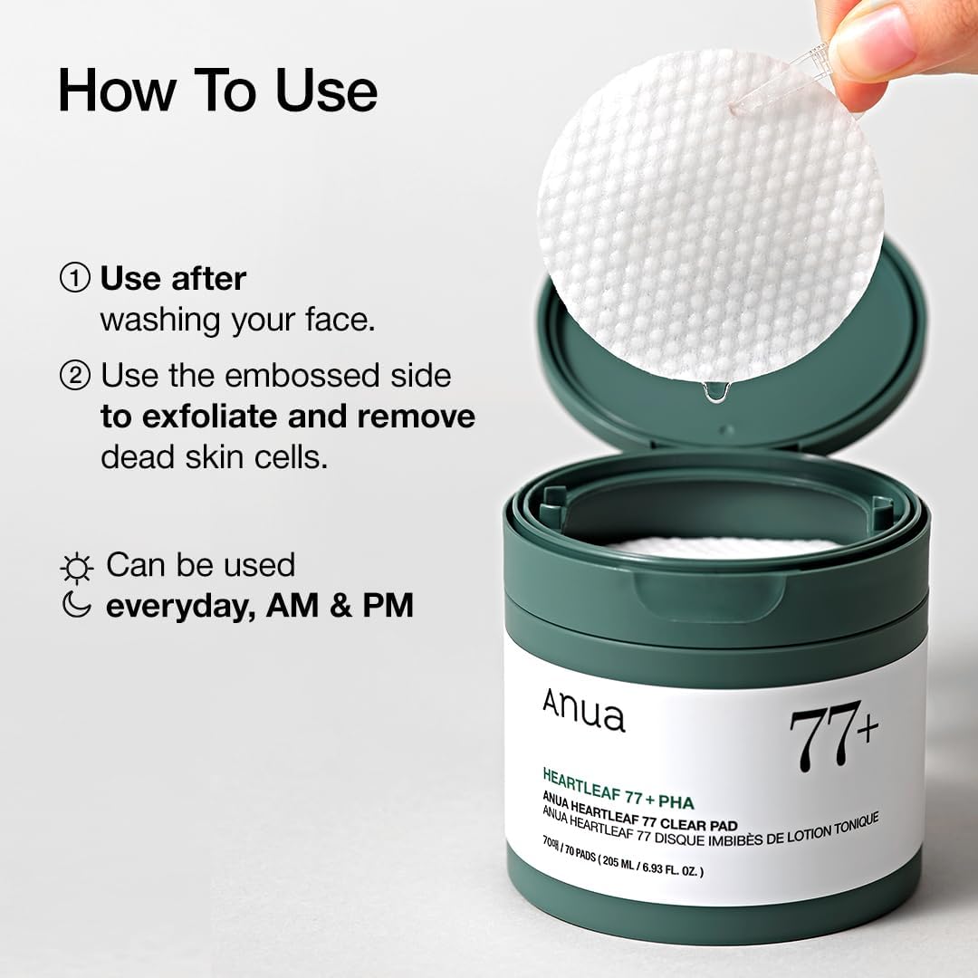 ANUA Heartleaf 77 Toner Pad – Gentle Exfoliation & Soothing Care