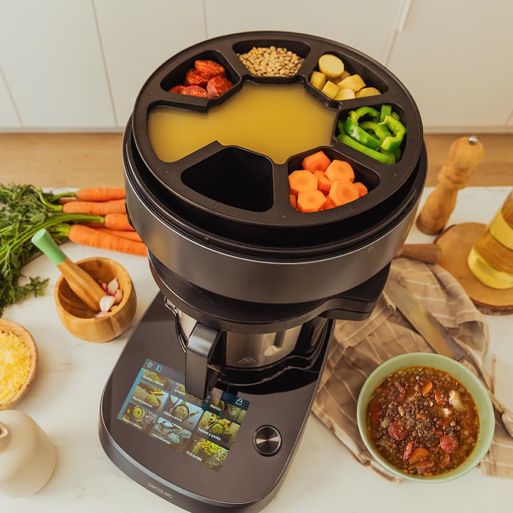 Cecotec Mambo 11090 Multifunctional Kitchen Robot 1600 W, 37 Functions, App, Scale and 3.3 Litre Stainless Steel Jug, Dishwasher Safe, Recipe Book and Accessories
