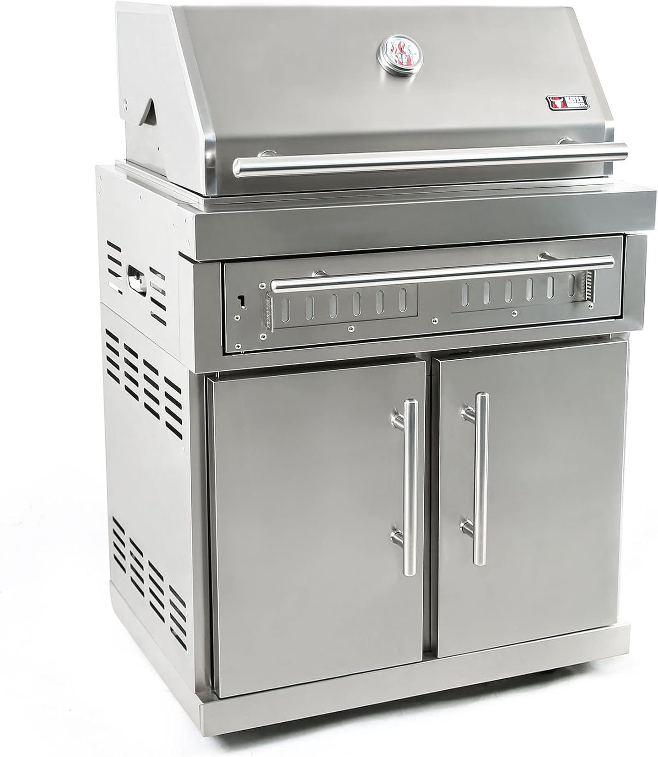 Mayer Barbecue BRENNA charcoal grill MKG-400 Premium, extension module for outdoor kitchens, V2A stainless steel, grill area 70 x 45 cm, 81 x 58 x 119.5 cm
