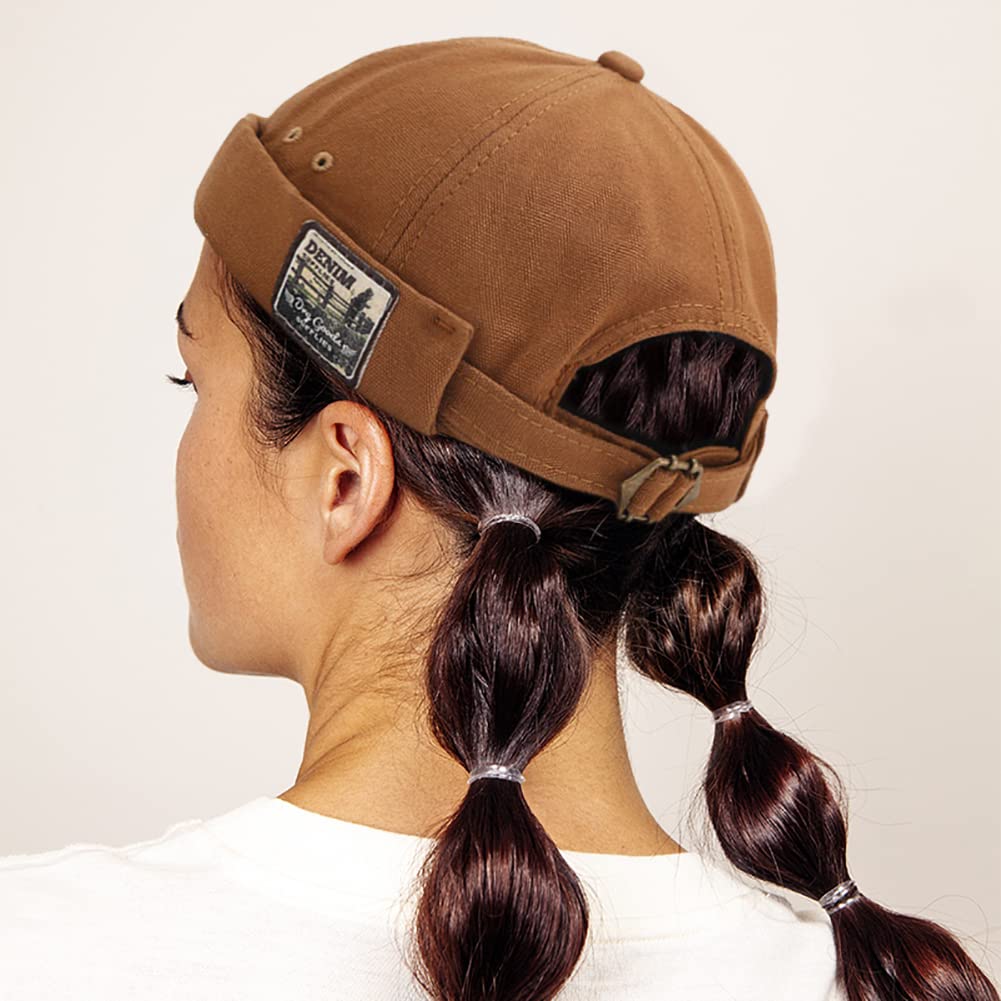 XYIYI Herren Dockermütze Brimless Hat Schädelkappe Arbeiter Matrosenmütze Gerollte Manschette Retro Beanie Mütze