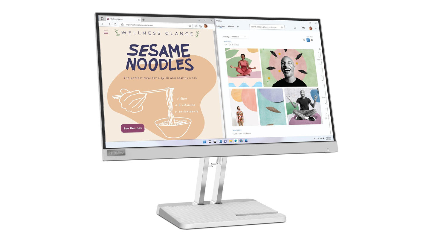 Lenovo L27i-4A | 27" Full HD Monitor | 1920x1080 | 100Hz | 300 nits | 1ms Reaktionszeit | IPS-Panel | HDMI | VGA | integrierte Lautsprecher | entspiegelt | 3,9kg | grau
