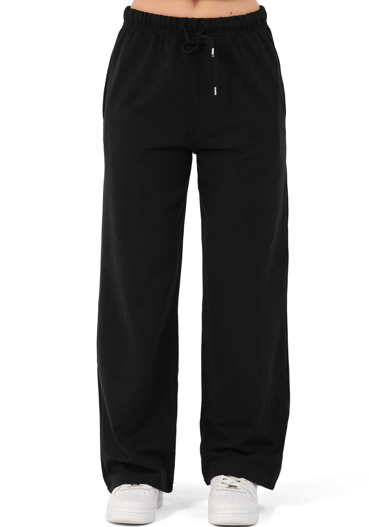 ROSS CAMP Women’s Jogging Pants – Wide Leg High Waist Cotton Sweatpants