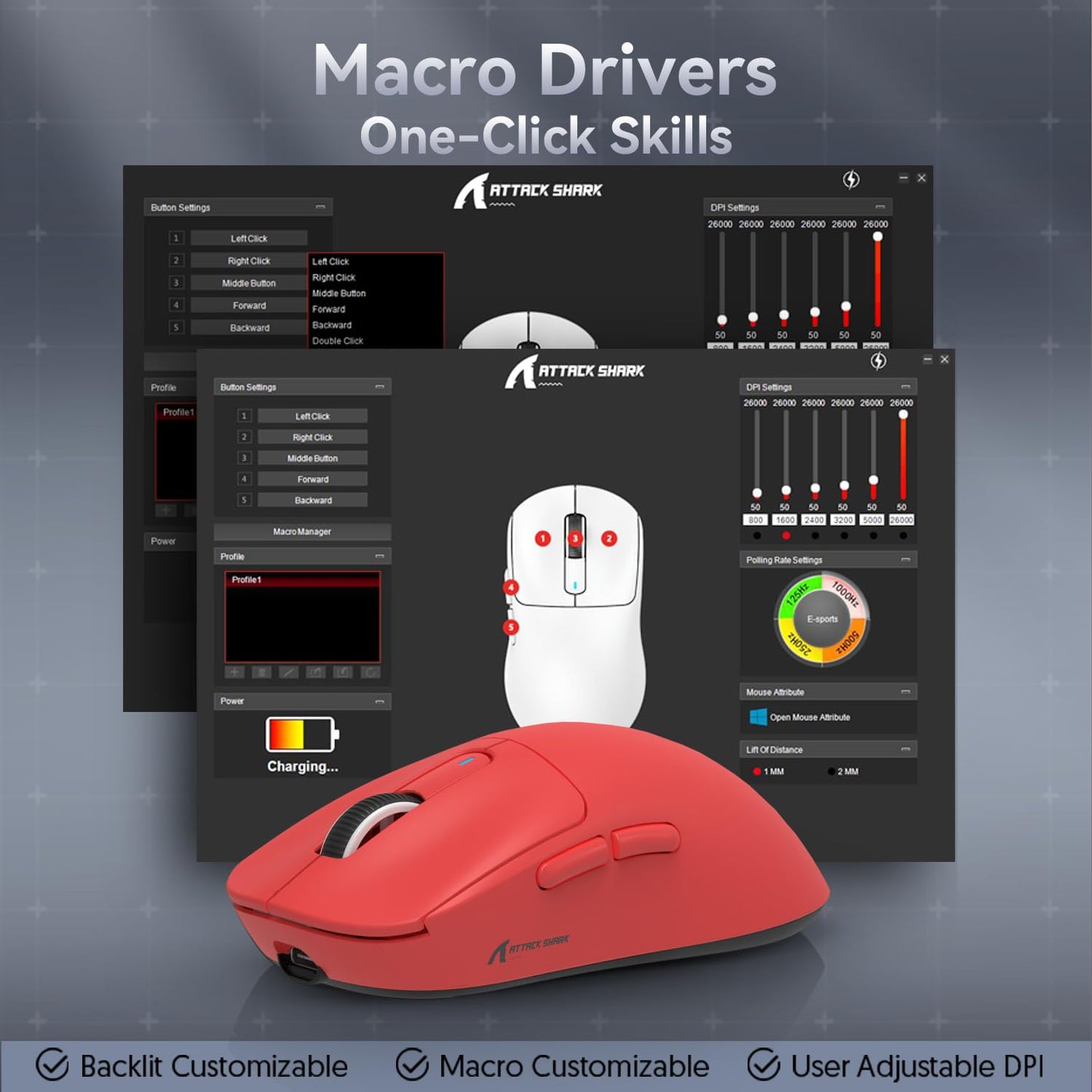 ATTACK SHARK X3 49g Ultralight Mouse, PixArt PAW3395 Gaming Sensor, BT/2.4G Wireless/Wired Gaming Mouse, 26000 DPI, 200 Hours Battery, Office Mice for Win11/Xbox/PS/Mac (White)