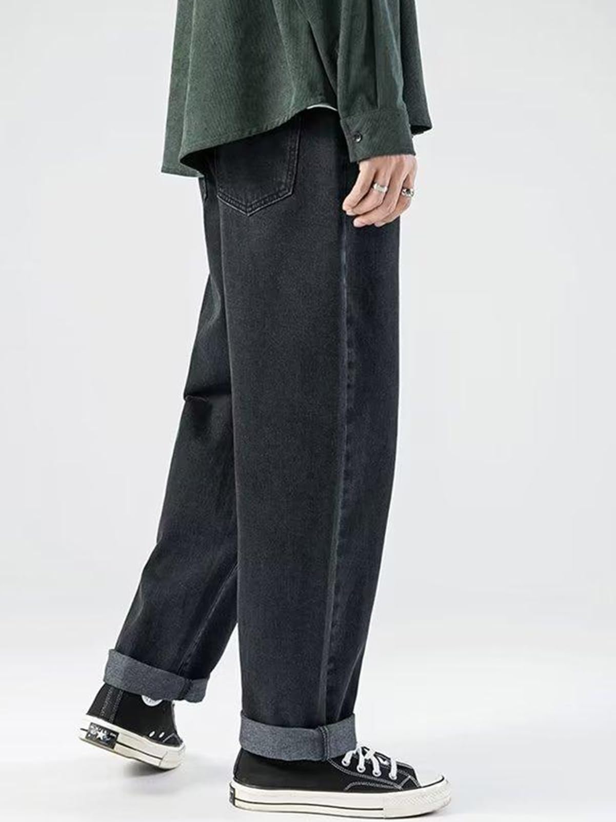 Men’s Baggy Y2K Jeans – Vintage Straight Leg Denim Pants