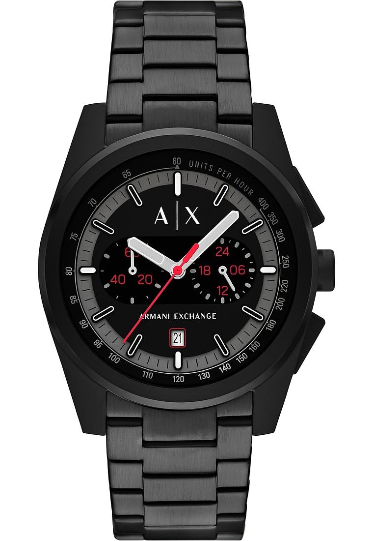 Armani Exchange Watch for Men, Quartz Movement and 42mm Case Size with Stainless Steel, Leather or Silicone Strap