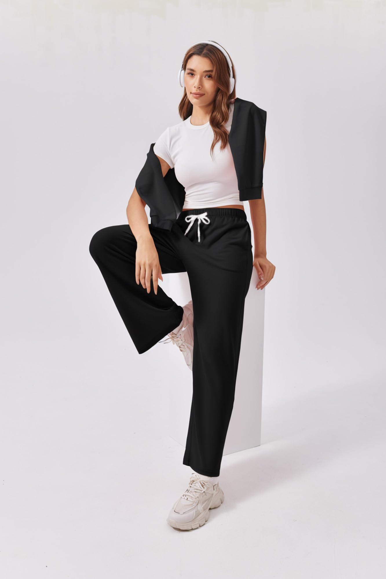 PINSPARK Women’s Jogger Pants – High-Waist Baggy Sweatpants