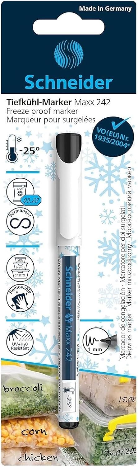 Schneider Maxx 242 freezer marker, black, 1 mm line width, frost-resistant up to -25 degrees