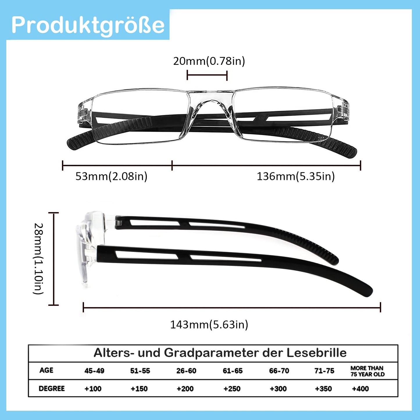 COJWIS Pack of 4 Frameless Reading Glasses for Men and Women, Lightweight and Comfortable, Anti Blue Light Reading Aid / TR90 Glasses (4 Colour Mixing, 2.00, Multiplier_x)