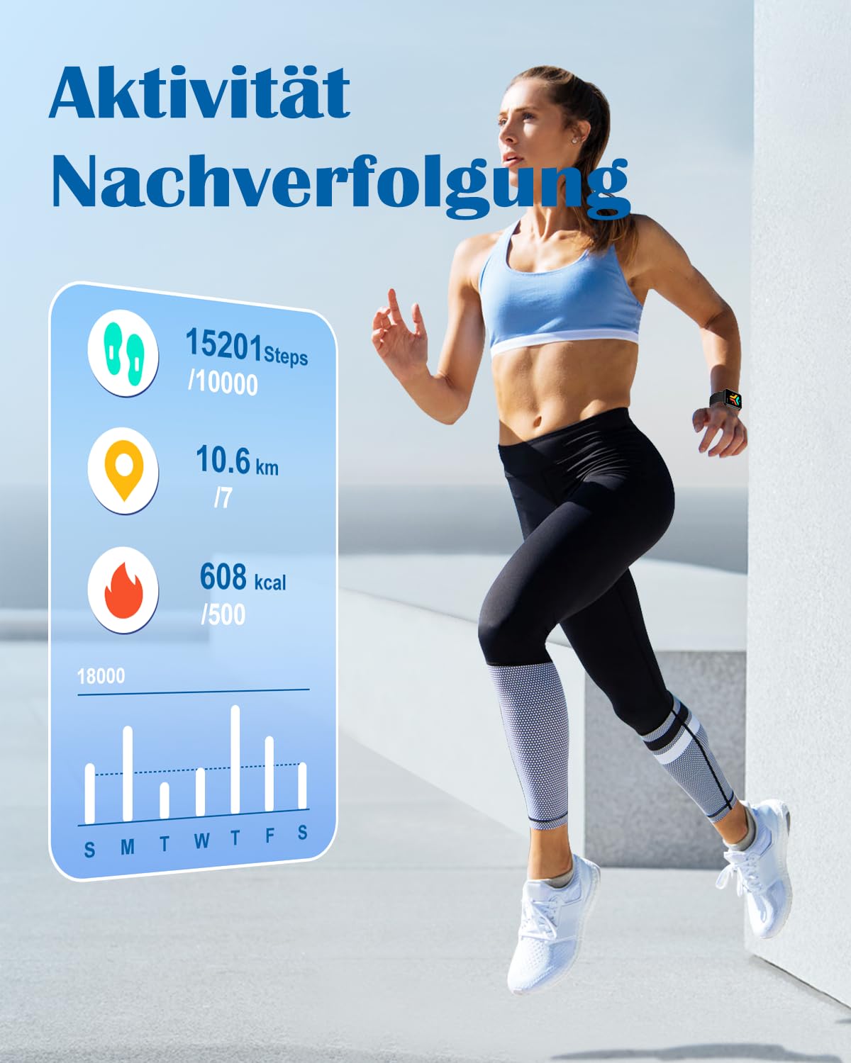 RUIMEN Smartwatch Damen Herren mit Telefonfunktion Fitnessuhr Schrittzähler Uhr mit Pulsmesser SpO2 Messung Schlafüberwachung Nachrichten Multi Trainingsmodi Smart Watch Wasserdicht Für Android iOS