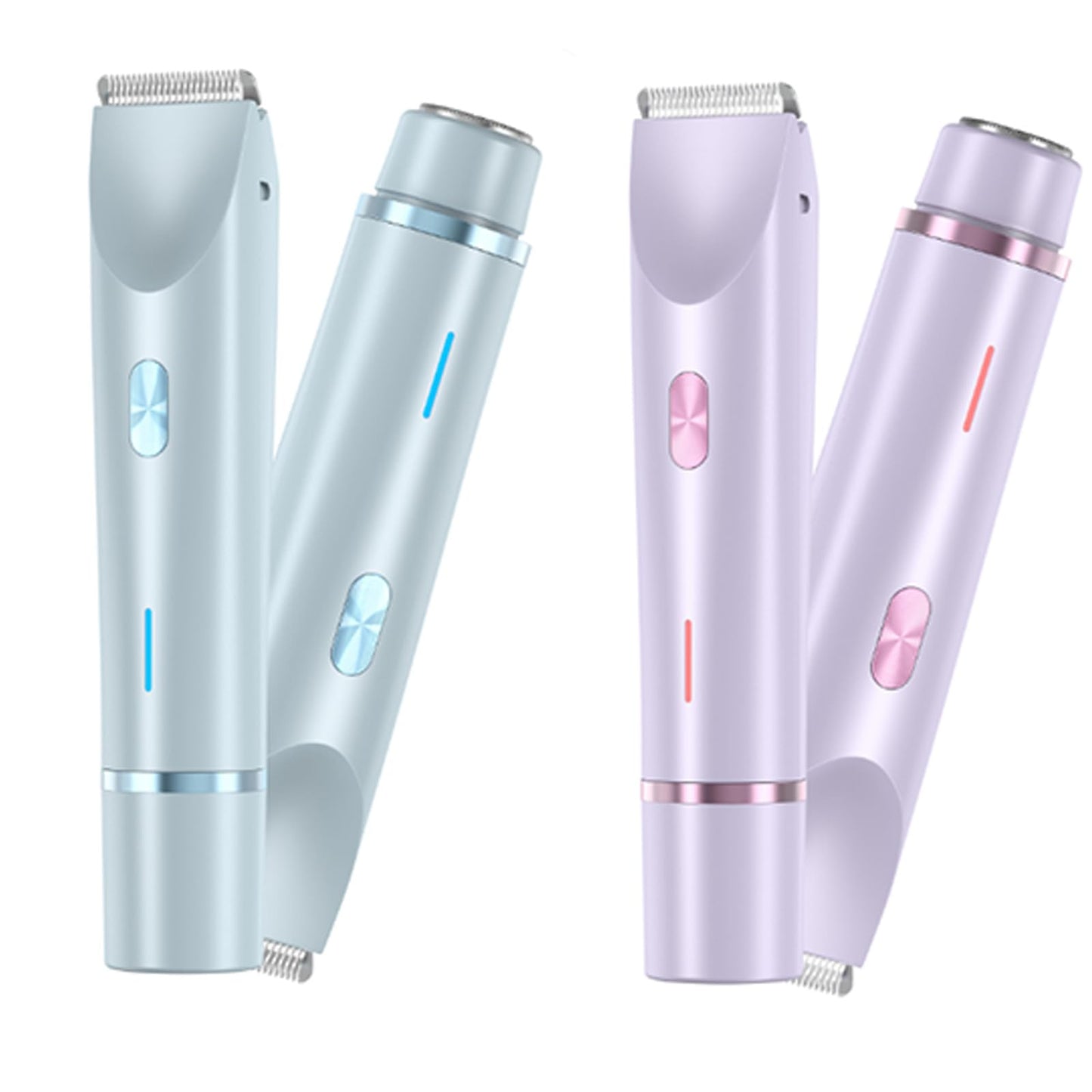 Pelvora Trimmer, 2-In-1 Elektrischer Rasierer Damen Intimbereich Intimrasierer für Frauen, Wasserdicht Elektrische Intimrasierer für Frauen (Rosa)