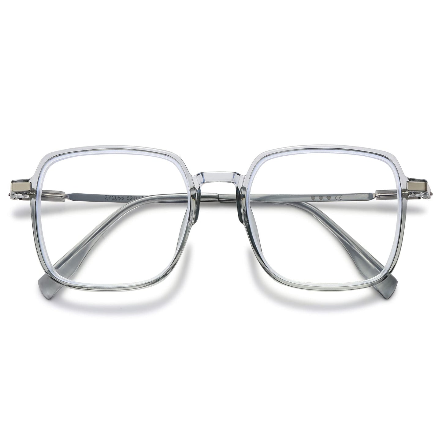 VEVESMUNDO Blaulichtfilter Lesebrille Metall Groß Stylisch Rechteckig Anti Blaulicht Lesehilfen Sehhilfe Brille für Damen Herren