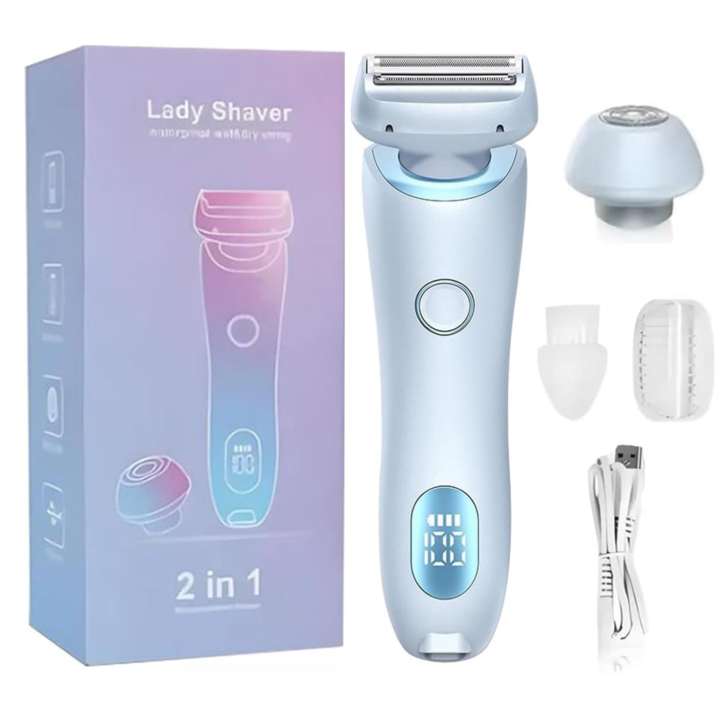 SkinGlow Pro - Nanorasierer, SkinShine Pro - Rasierer, Beautibloom Razor, Glide Pro Premium Rasierer, intimrasierer für frauen, Elektrische Bikini Trimmer Rasierer mit LED-Anzeige für Damen