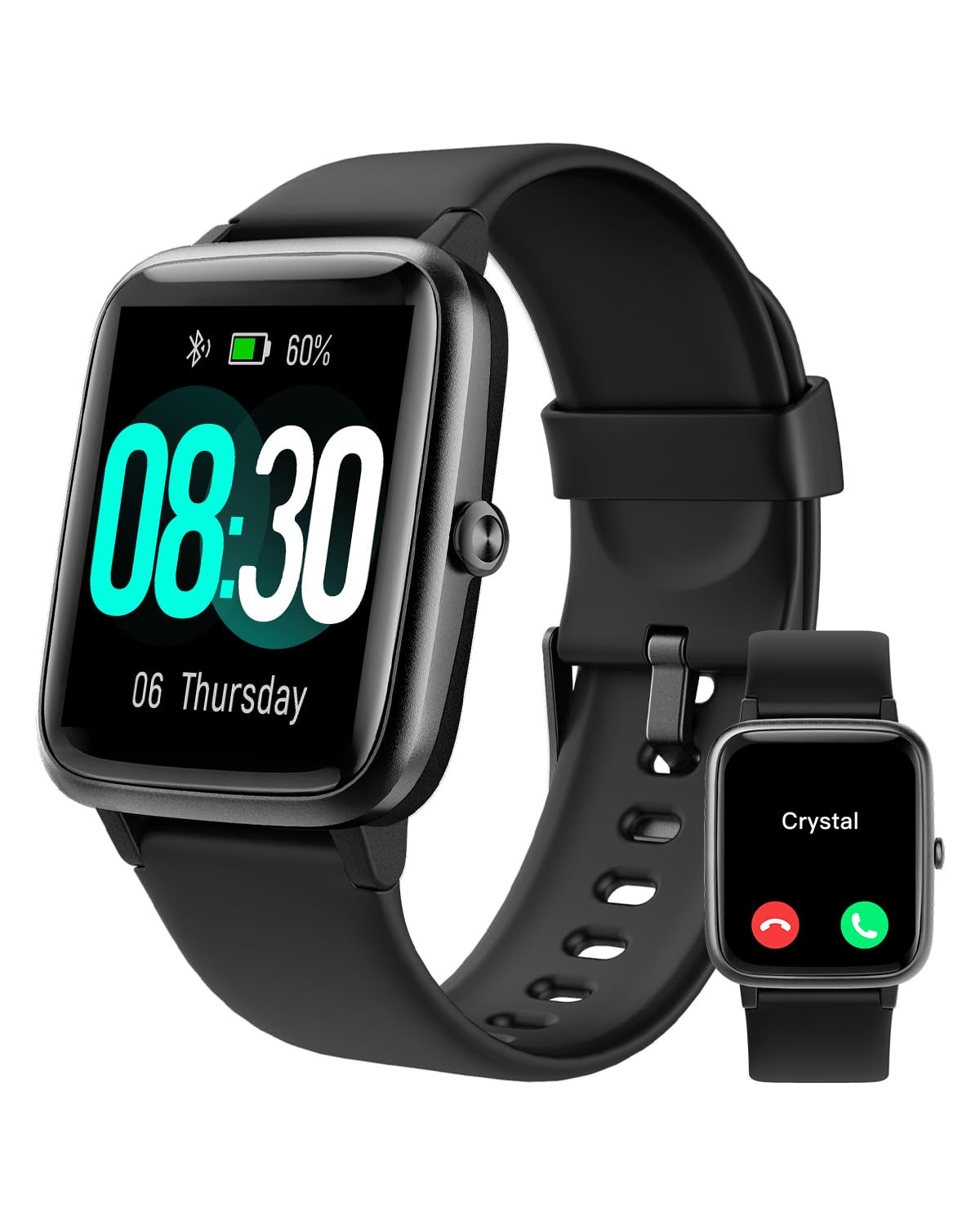 GRV Smartwatch für Damen Herren mit Telefonfunktion,Fitnessuhr mit Pulsmesser SpO2 Schlafmonitor Schrittzähler IP68 Wasserdicht,Multi Sportmodi Smart Watch Fitness Tracker für iOS Android Handy