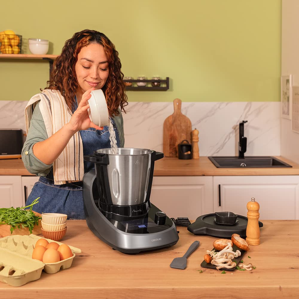 Cecotec Mambo 11090 Multifunctional Kitchen Robot 1600 W, 37 Functions, App, Scale and 3.3 Litre Stainless Steel Jug, Dishwasher Safe, Recipe Book and Accessories