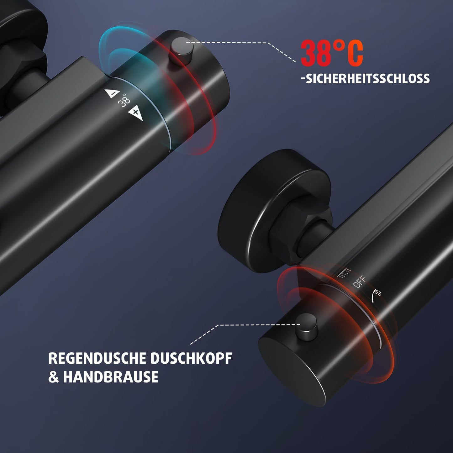 Rainsworth Thermostatic Shower System Round Rain Shower Set