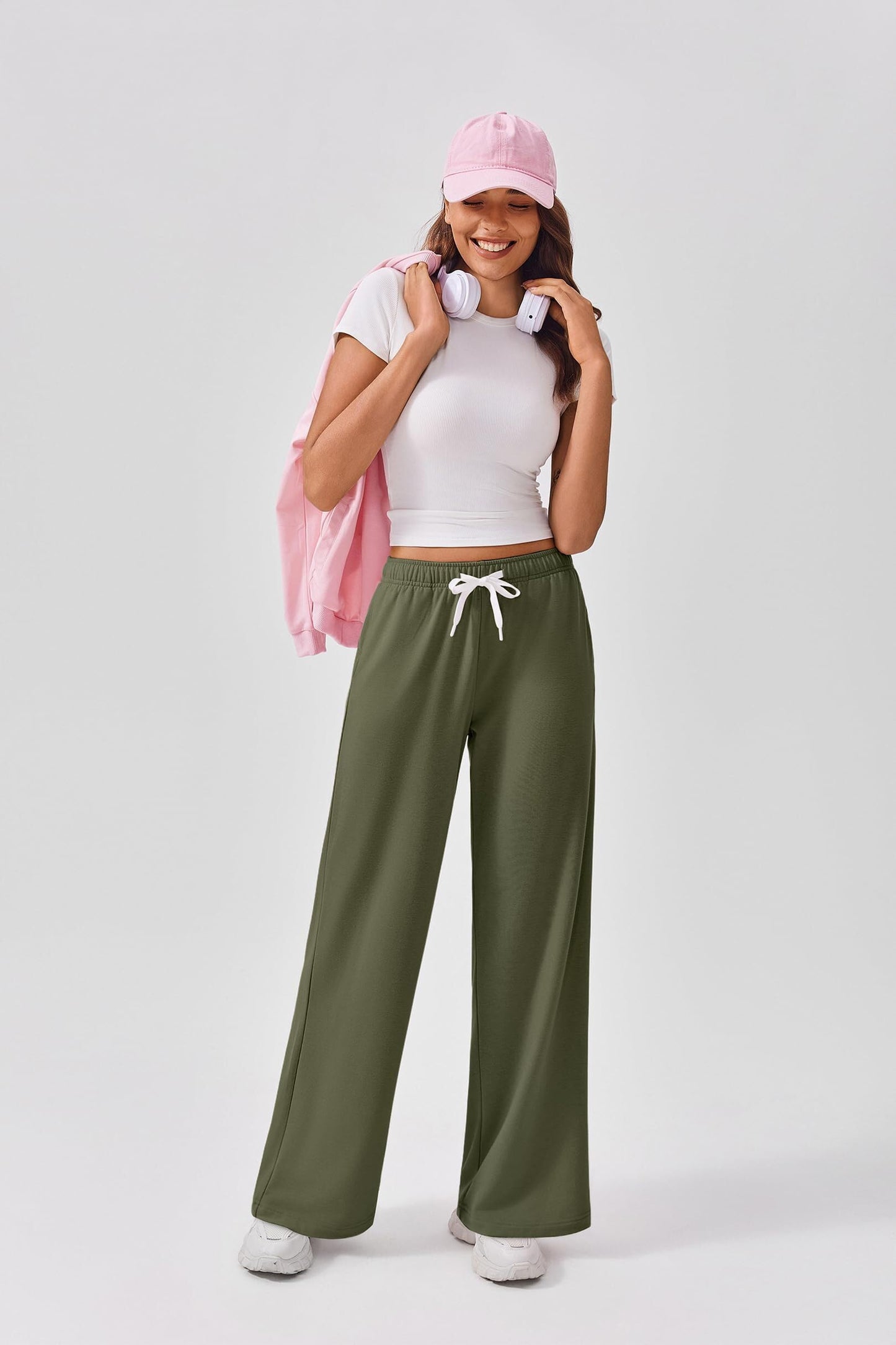 PINSPARK Women’s Jogger Pants – High-Waist Baggy Sweatpants