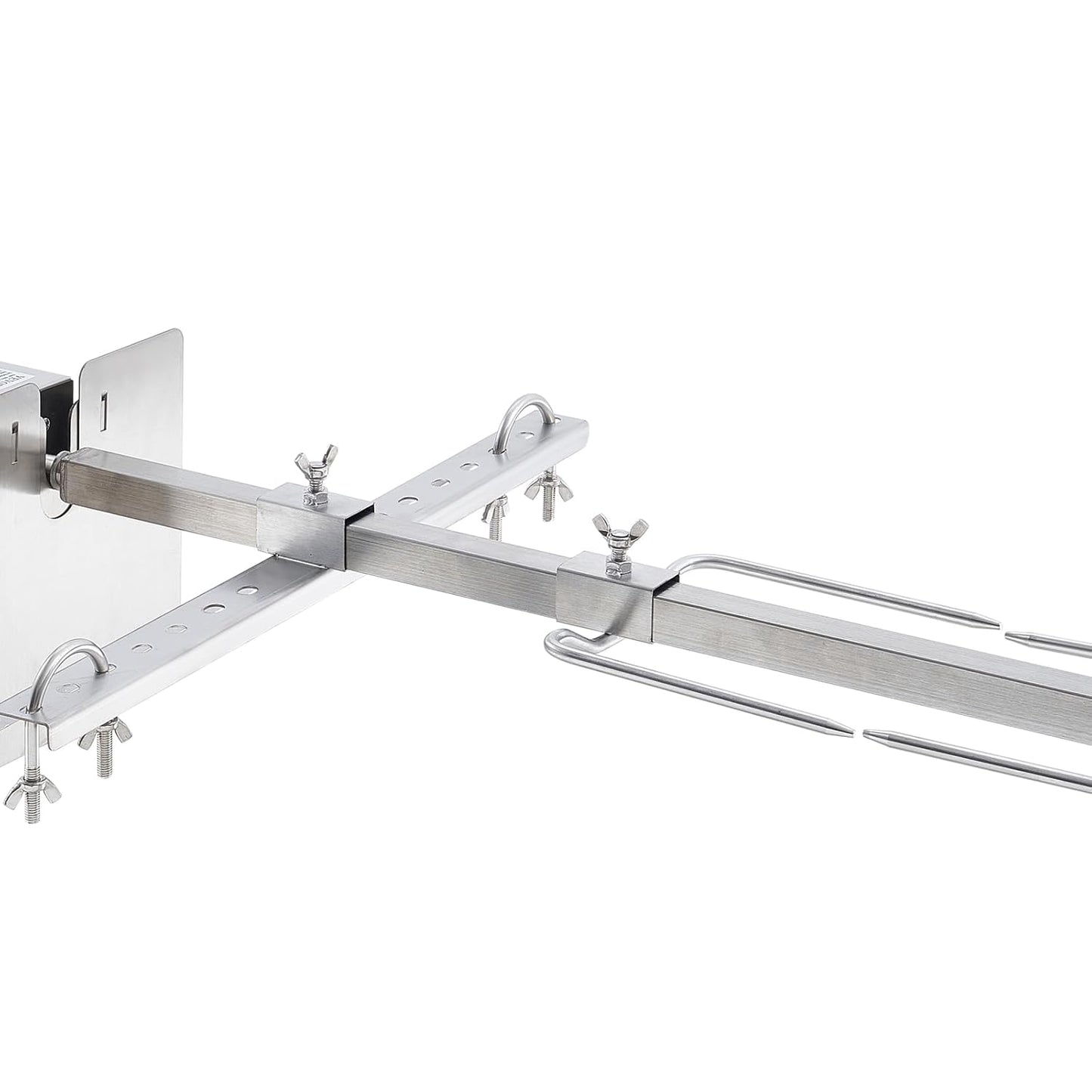 VEVOR Lammgrill, Spanferkelgrill, Spießbratengrill, 60 kg BBQ-Spießgrill für Schwein, Lamm, Ziege, elektrischer 52-W-Motor, kommerzielle Edelstahl-Drehspießröster mit Hitzeschild, 116 cm Spießlänge