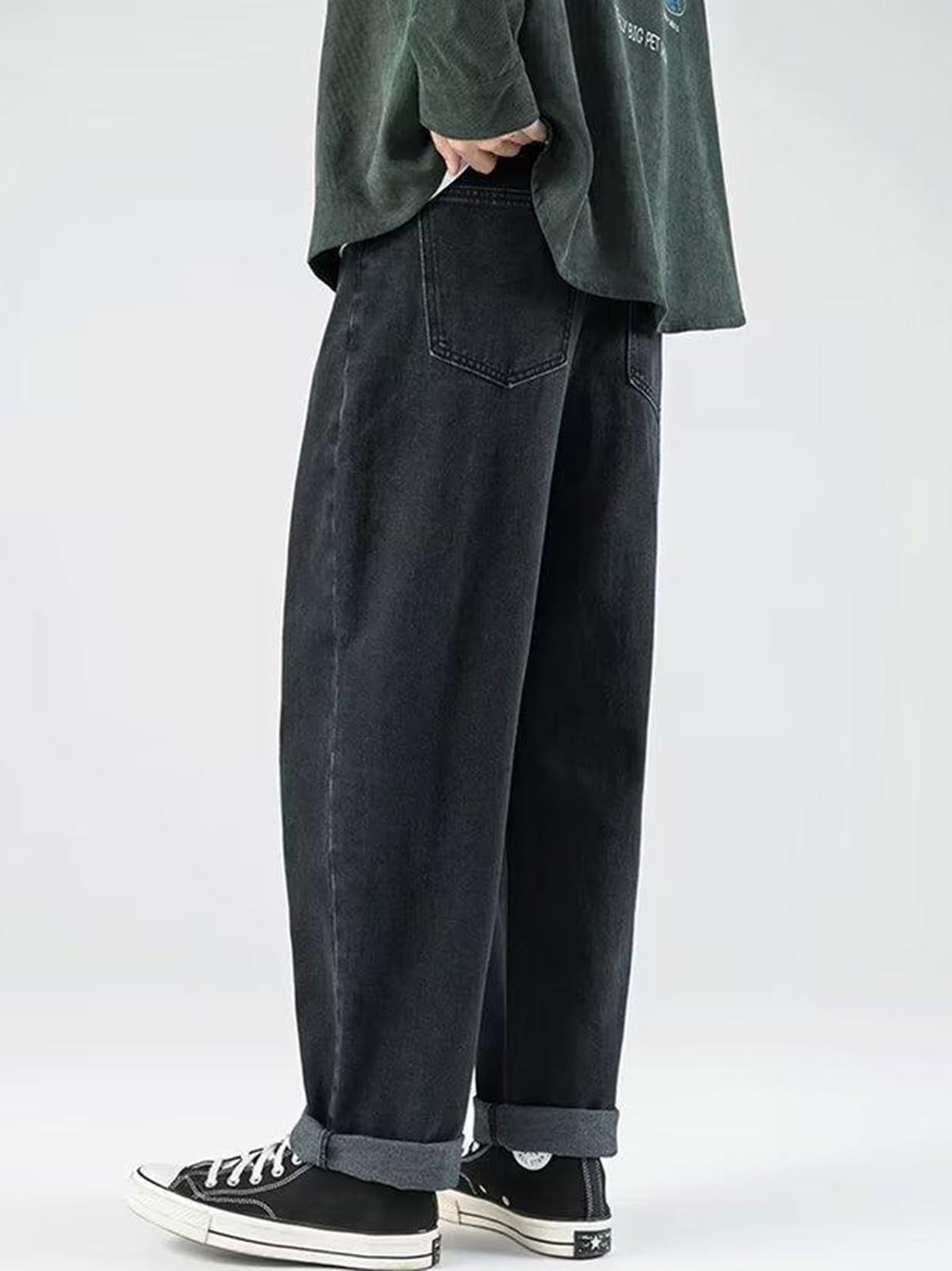 Men’s Baggy Y2K Jeans – Vintage Straight Leg Denim Pants