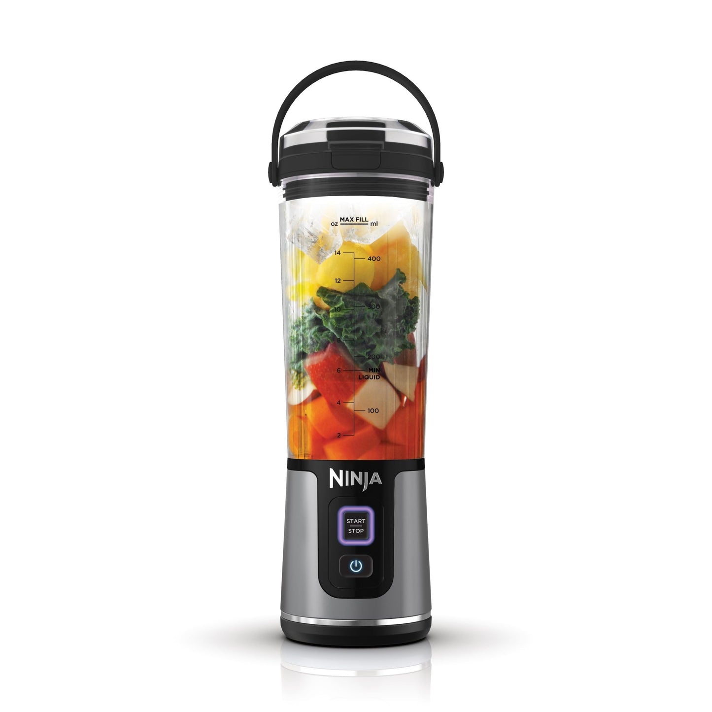 Ninja Blast Tragbarer Mixer / Blender / Smoothie Maker, 530ml Becher, Auslaufsicherer Deckel, Leistungsstarker Mini Standmixer, Kabellos & Wiederaufladbar, Zerkleinert Eis & Obst, Schwarz