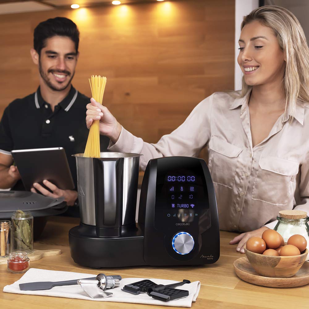 Cecotec Mambo 11090 Multifunctional Kitchen Robot 1600 W, 37 Functions, App, Scale and 3.3 Litre Stainless Steel Jug, Dishwasher Safe, Recipe Book and Accessories