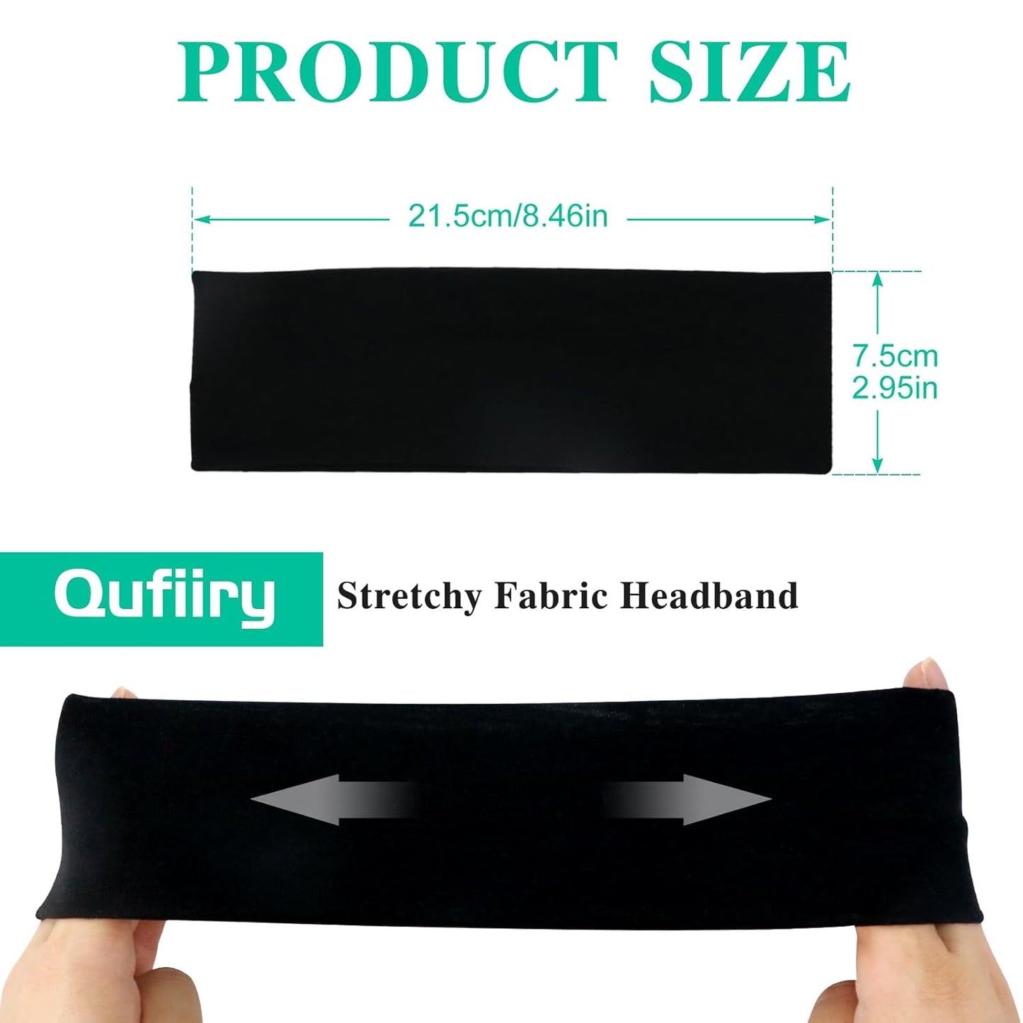 Qufiiry 3 Pack Yoga Headbands, Elastische Haarbänder, Sport Stirnband Damen, rutschfest Haarband Damen für Sport Laufen Exercise Gym (Solid Farbe)