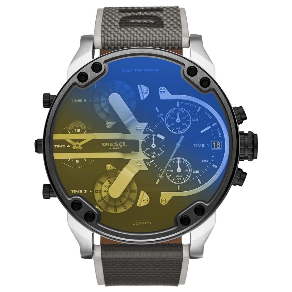 Diesel Mr. Daddy Men's Multifunctional Watch with Silicone, Stainless Steel or Leather Strap