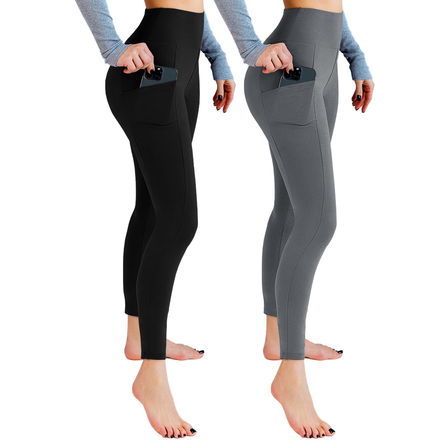 2-Pack Women’s High-Waist Sport Leggings with Pockets