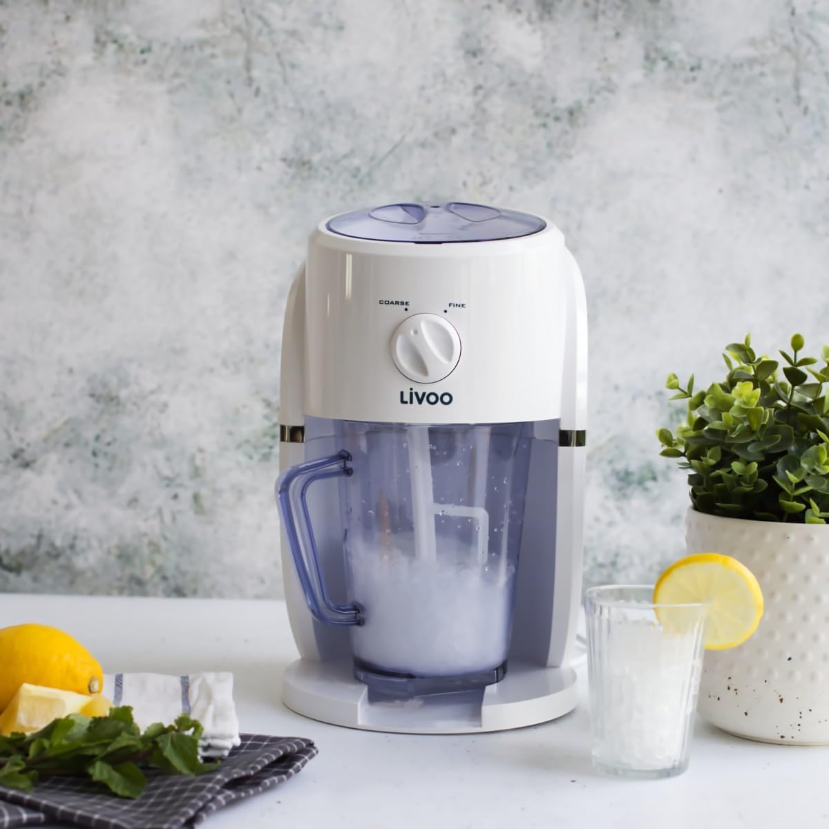Livoo DOM430 2 in 1 Slush & Crushed Ice Maker, white