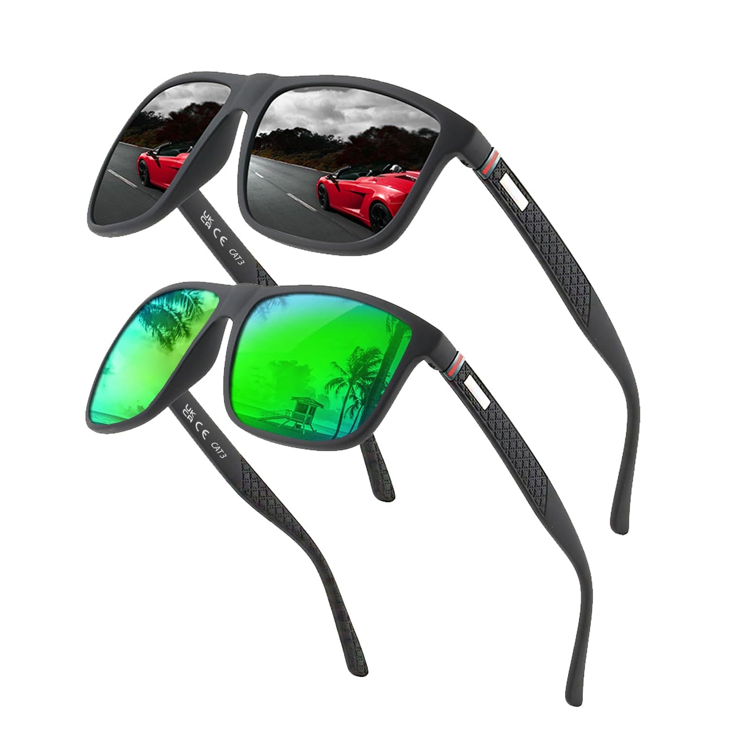 Perfectmiaoxuan Polarisierte Sonnenbrille Herren/Damen ; Vintage/Klassisch/Elegant Brillengestell; HD-Pilotobjektive; Golf/Fahren/Angeln/Reisebrille/Outdoor-Sportarten Mode Sonnenbrille