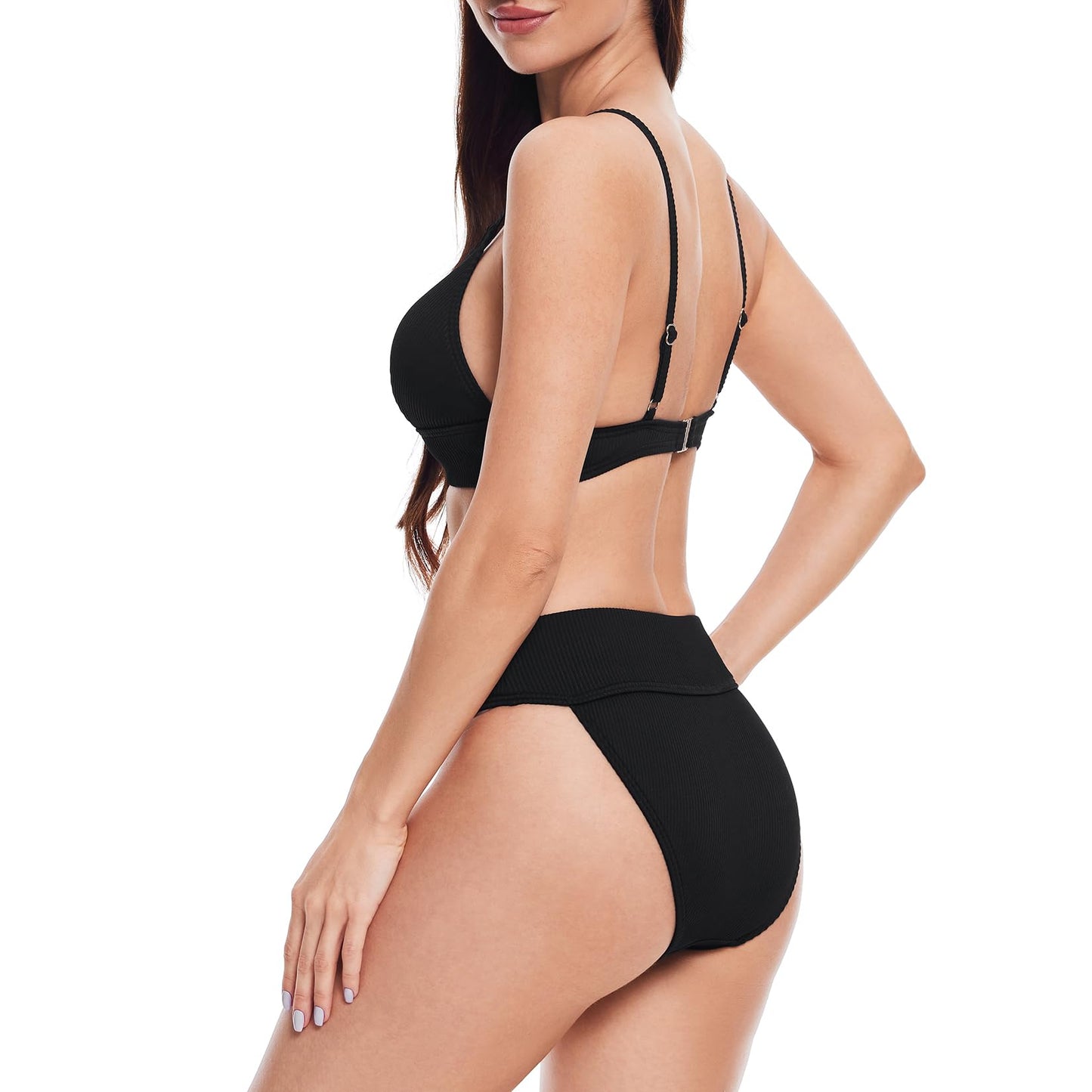 Women's Bikini Set, Triangle Top Wide Underbust Band Swimsuit