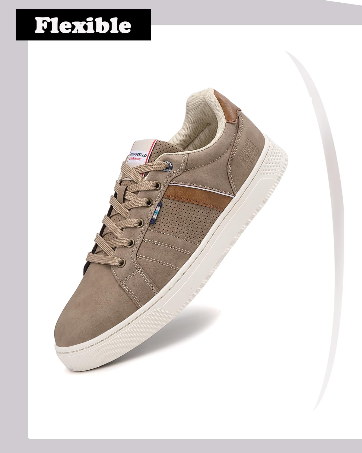 Men’s Casual Leather Sneakers – Lightweight Outdoor Trainers for Walking & Hiking