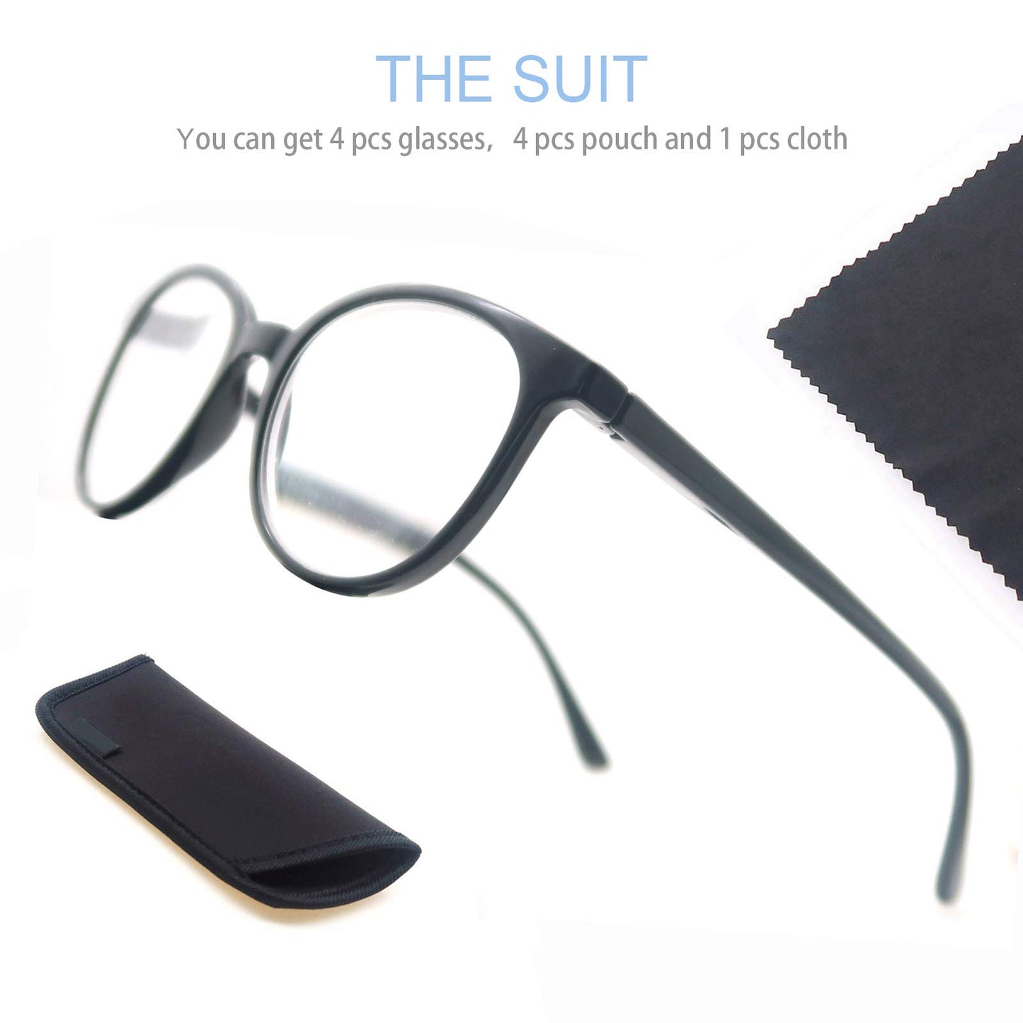 MODFANS (4 Pack) Lesebrille 2.5 Rund Herren Damen,Gute Brillen,Hochwertig,Mode,Komfortabel,Super Lesehilfe,fur Frauen