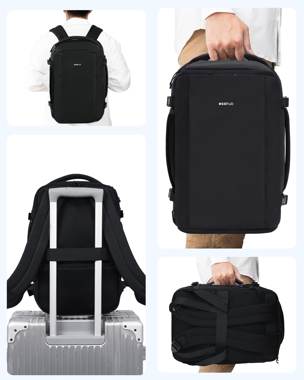 ECOHUB Ryanair Hand Luggage Backpack – Waterproof & Eco-Friendly Travel Backpack