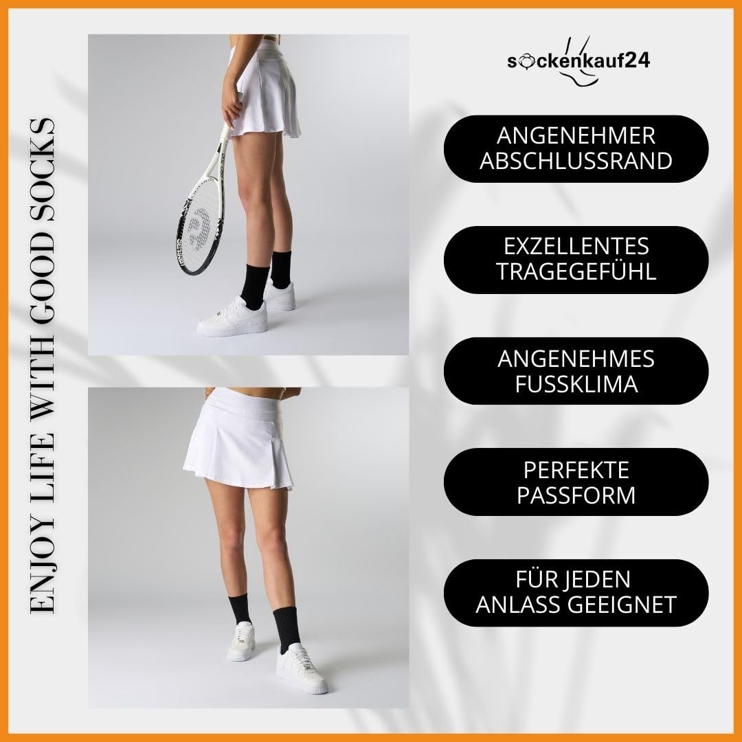 Women's Tennis Socks (6 Pairs) Sports Socks with Reinforced Heel & Toe