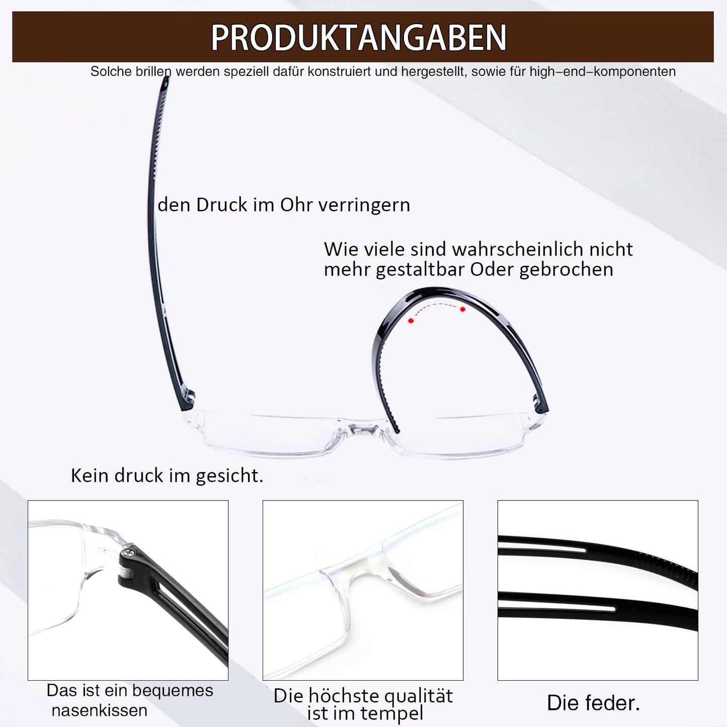 COJWIS Pack of 4 Frameless Reading Glasses for Men and Women, Lightweight and Comfortable, Anti Blue Light Reading Aid / TR90 Glasses (4 Colour Mixing, 2.00, Multiplier_x)