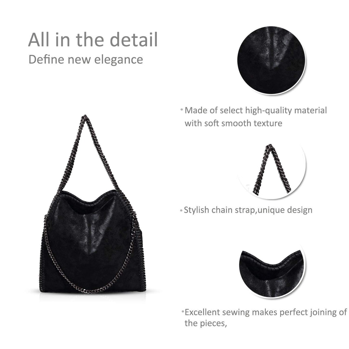 Women’s Chain Crossbody Bag – Large Hobo Shoulder Bag
